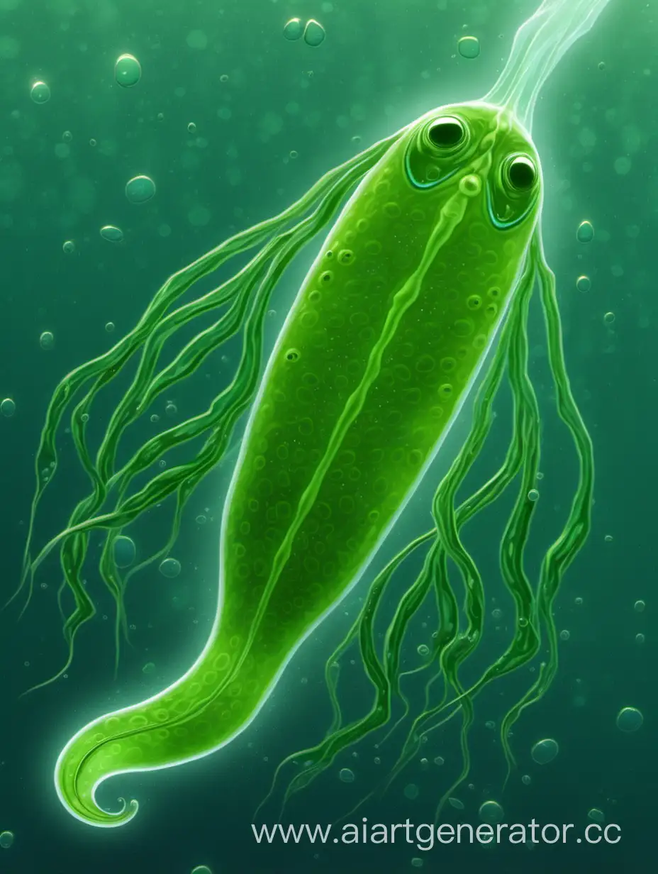 Euglena moves in water as swiftly as a drifting racer