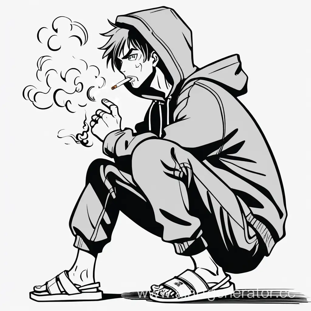 MangaStyle-Street-Fighter-Hooded-Fighter-Strikes-with-Smoking-Punch