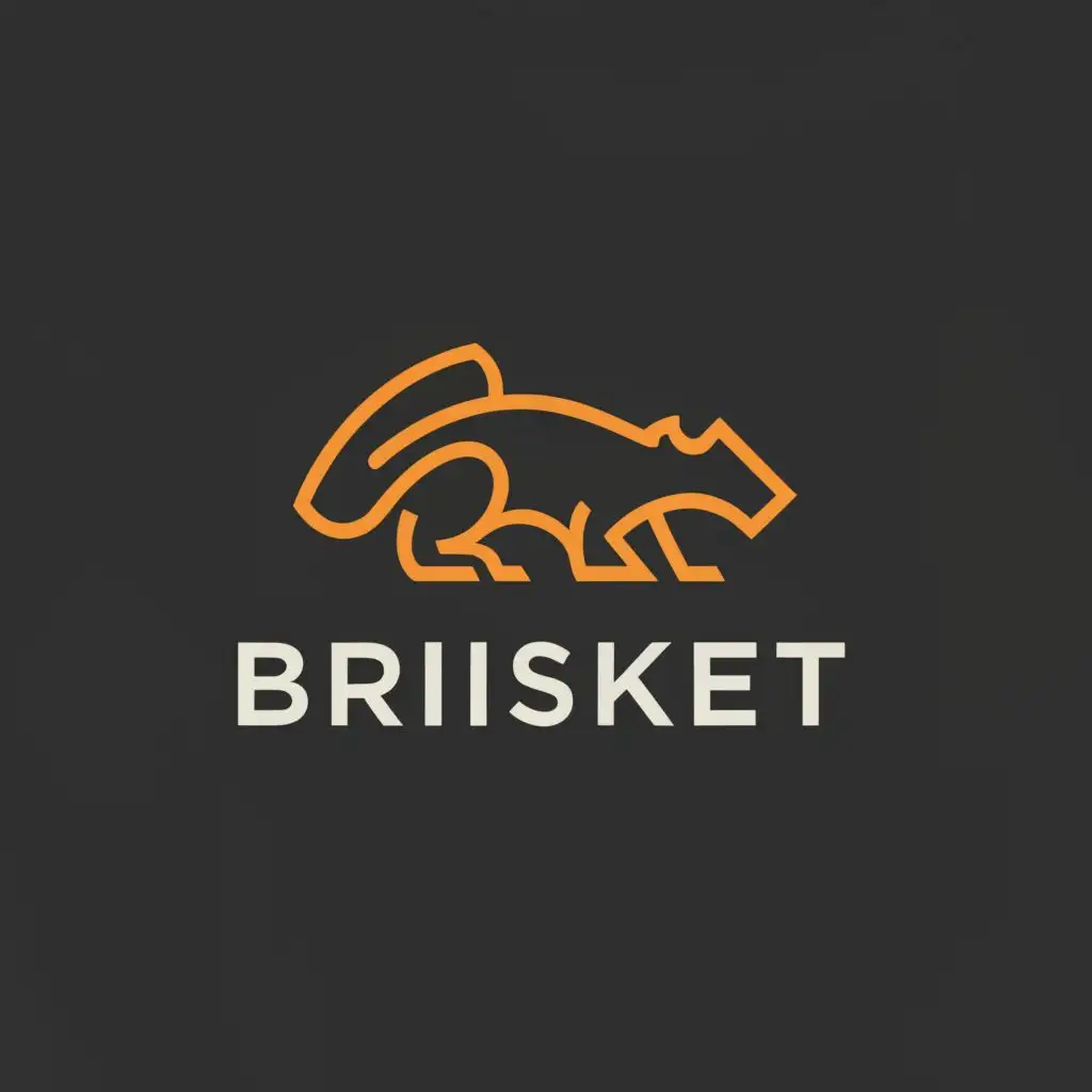 a logo design,with the text "BRISKET", main symbol:beaver,Minimalistic,clear background