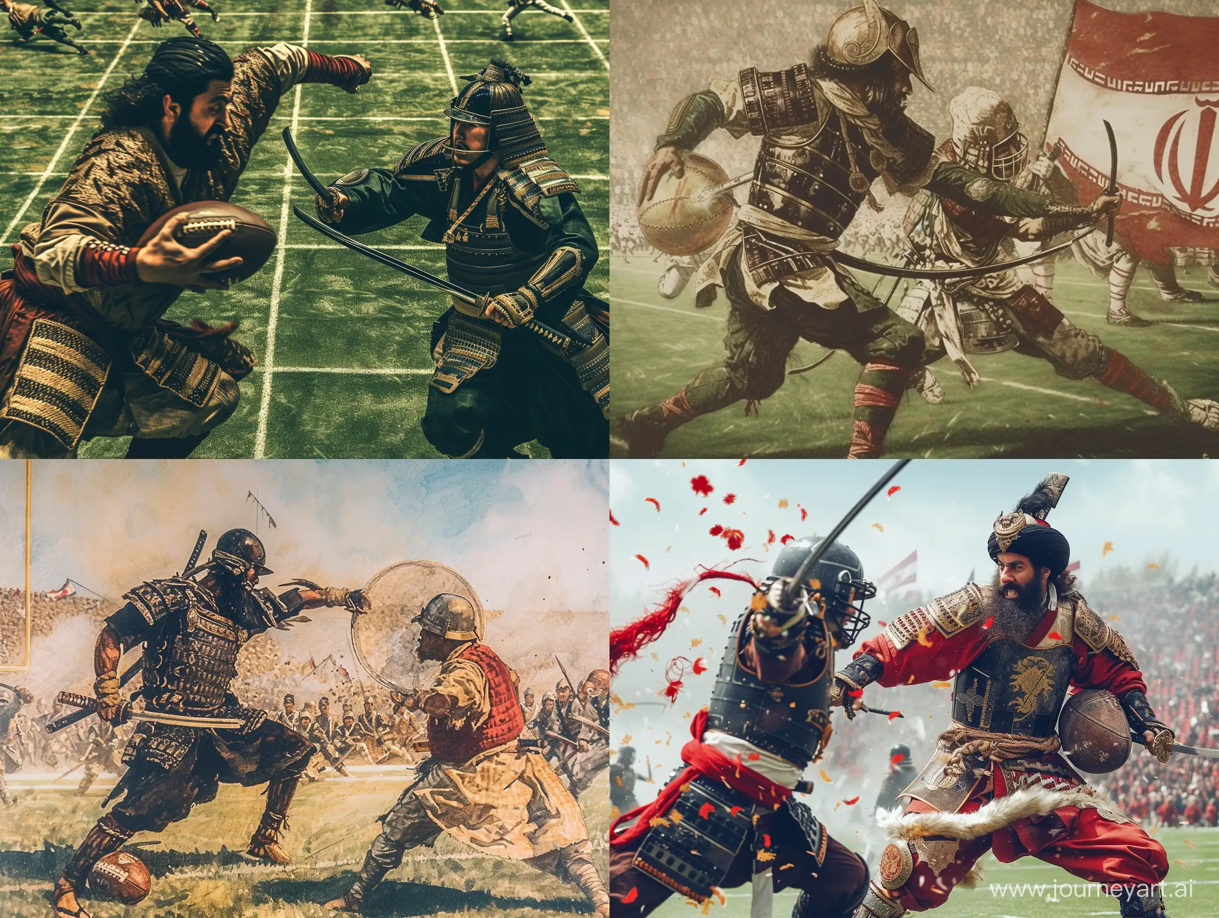 Intense-Clash-Iranian-Chitai-Warrior-vs-Japanese-Samurai-on-the-Football-Field