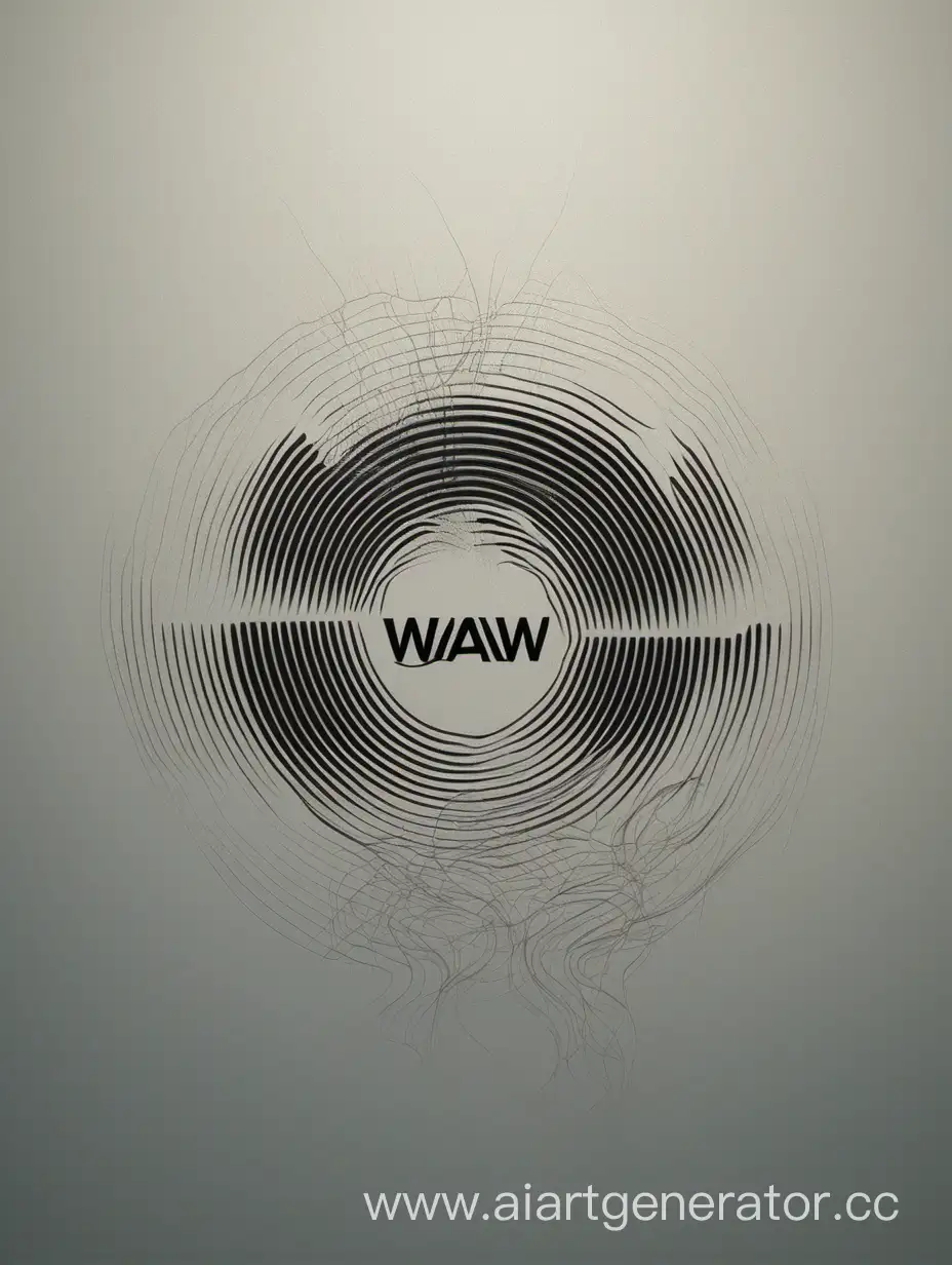 звуковая волна, в центре надпись: WAW
