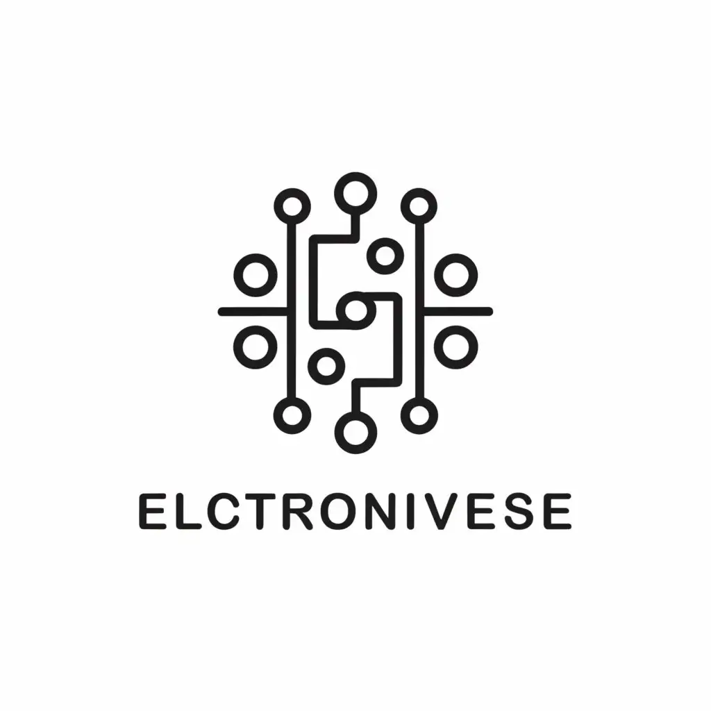 a logo design,with the text "Electroniverse ", main symbol:Circuit,Moderate,clear background