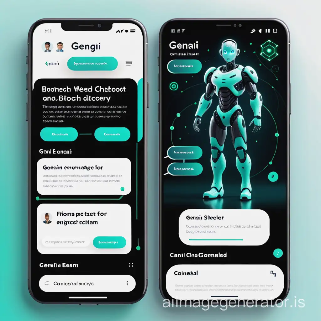 Biotech GenAI Chatbot for knowledge discovery Web and Mobile App Figma design, Powerpoint, Google slides
