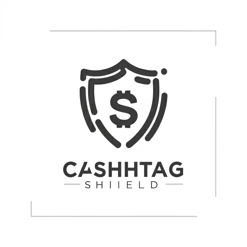 a logo design,with the text "Cashtag shield", main symbol:Shield,dollar sign,denied,Minimalistic,be used in Finance industry,clear background