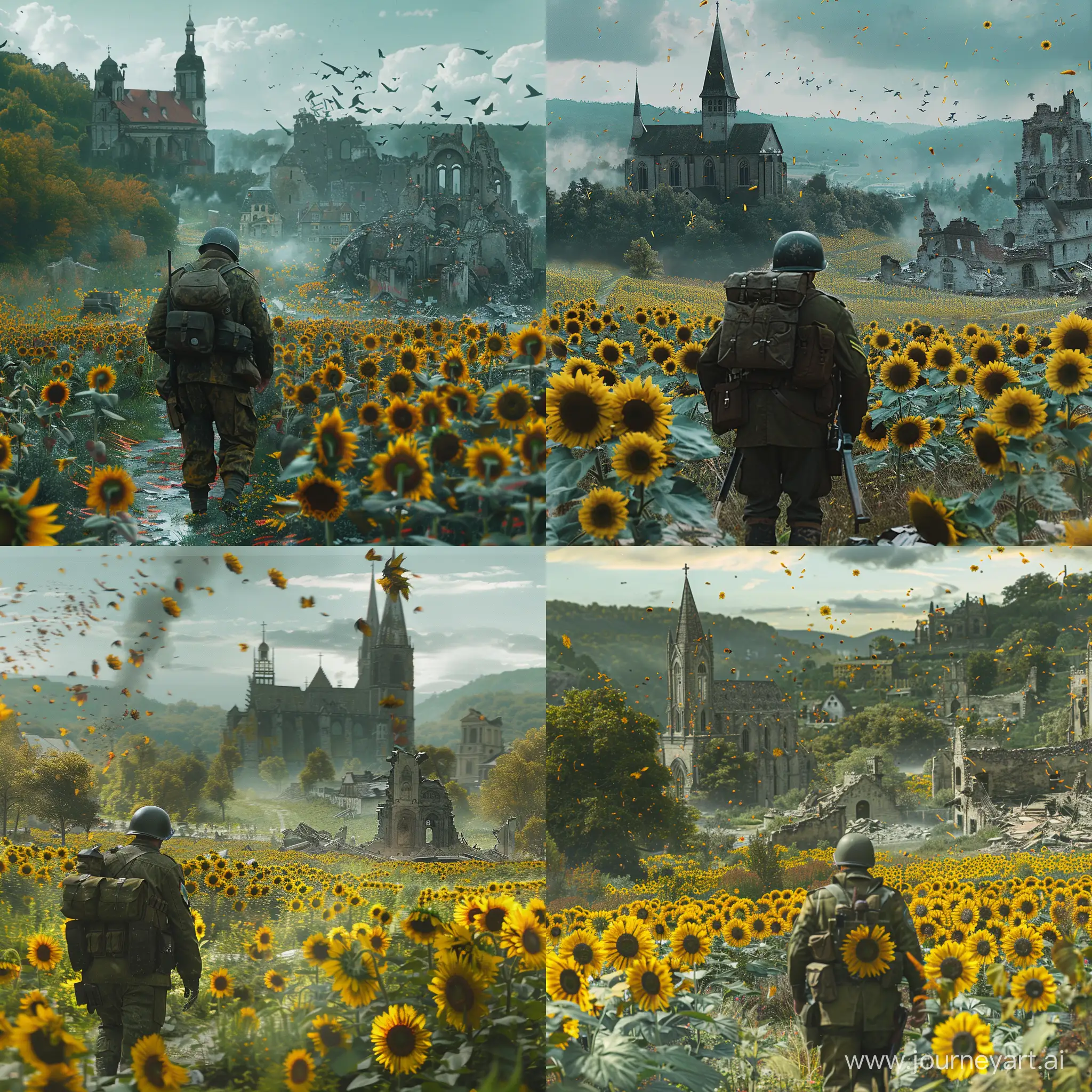 World-War-II-Soldier-in-Sunflower-Field-Battlefield-V-Tribute