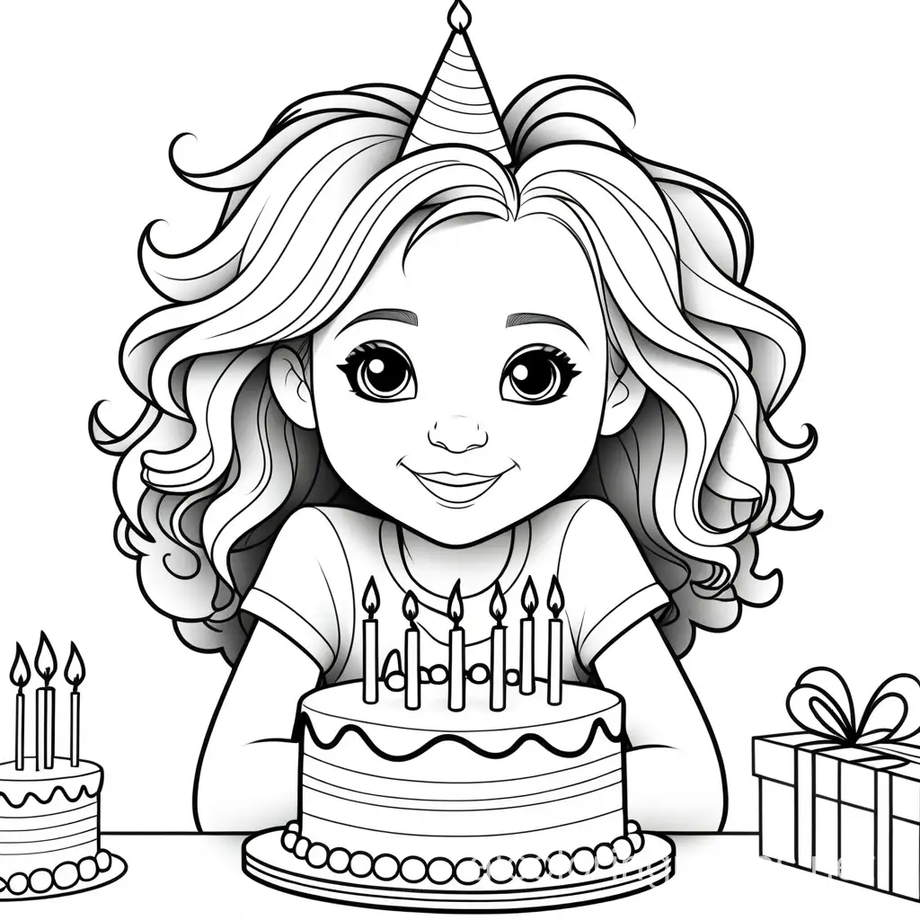 Happy Birthday Oaklyn Love Avereigh, Coloring Page, black and white, line art, white background, Simplicity, Ample White Space. The background of the coloring page is plain white to make it easy for young children to color within the lines. The outlines of all the subjects are easy to distinguish, making it simple for kids to color without too much difficulty