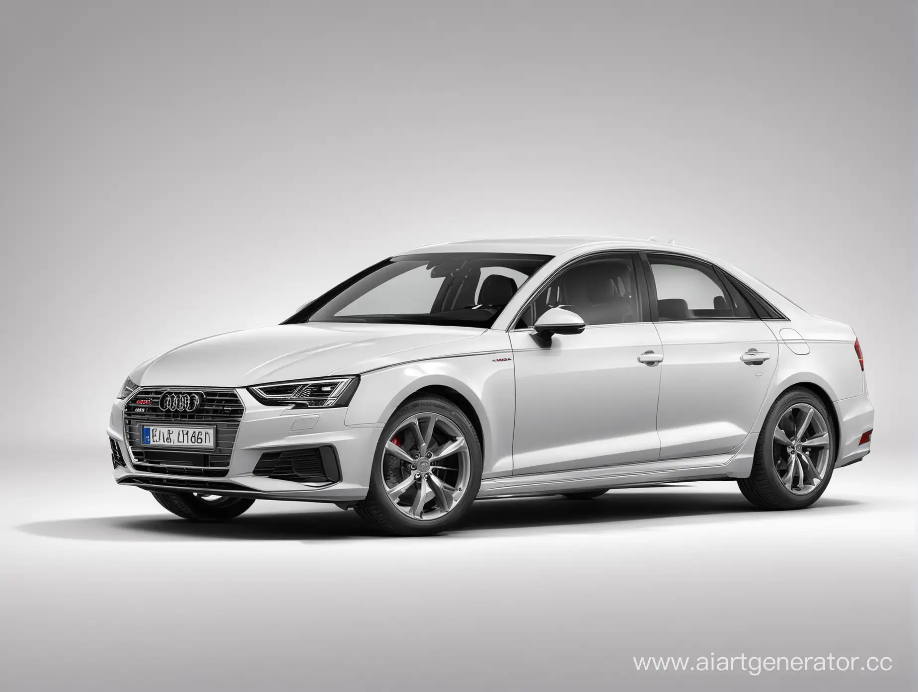 Audi A4 2024 year of manufacture on a white background