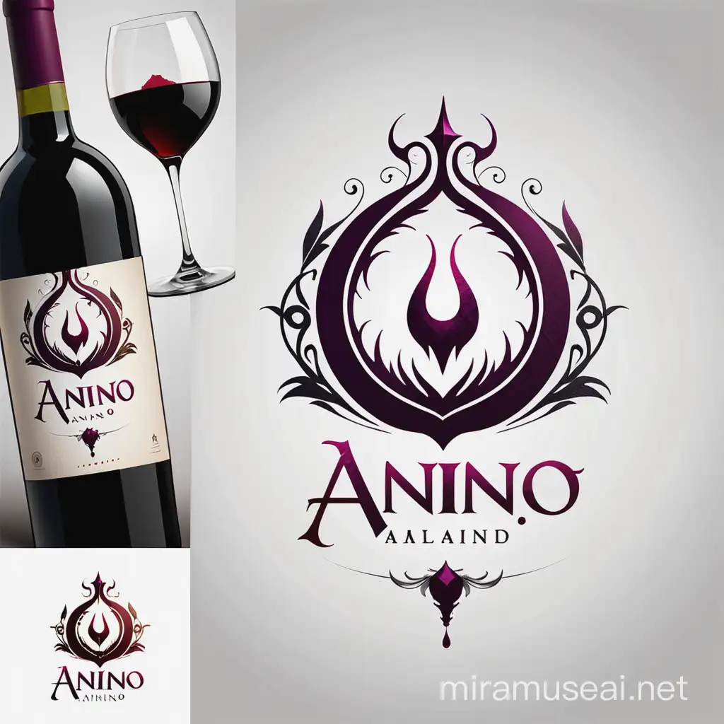 CREATE A CONCEPTUAL LOGO FOR A WINERY CALLED ANINO. THE CONCEPT IS BASED OF FILIPINO MYTHOLOGICAL CREATURES. MAKE A TYPOGRAPHICAL SOLUTION. MAKE IT SIMPLE. MAKE  CREATURE VAMPIRIC


