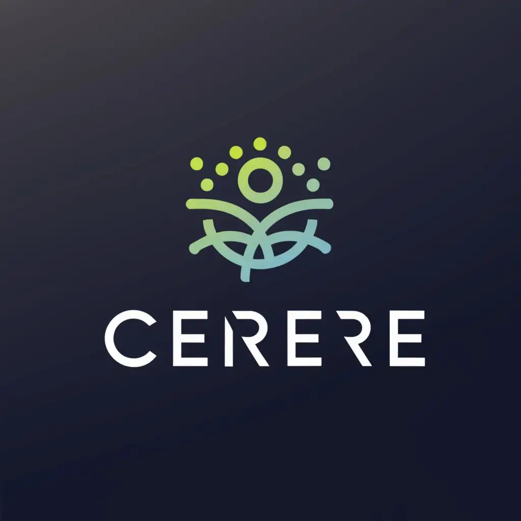 a logo design,with the text "CERERE", main symbol:Agri-Tech Connect: A logo that incorporates symbols of connectivity (e.g., network nodes, lines) with agricultural elements (e.g., crops, tools) to symbolize the connection between technology and agriculture.,Moderate,clear background