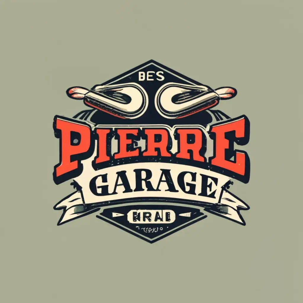 logo, vintage style logo, with the text "Pierre Garage", typography, be used in Automotive industry