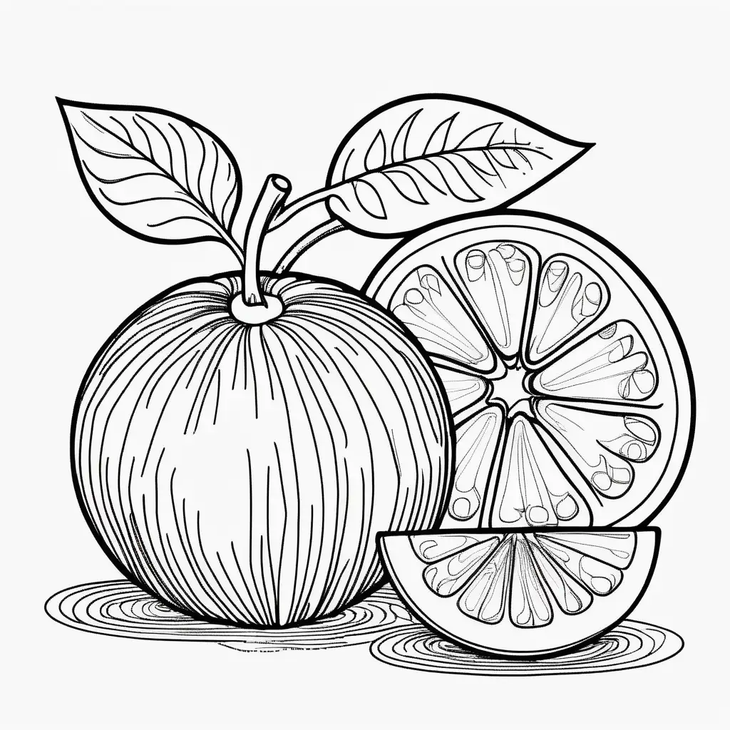 Orange Coloring Page for Relaxation and Creativity