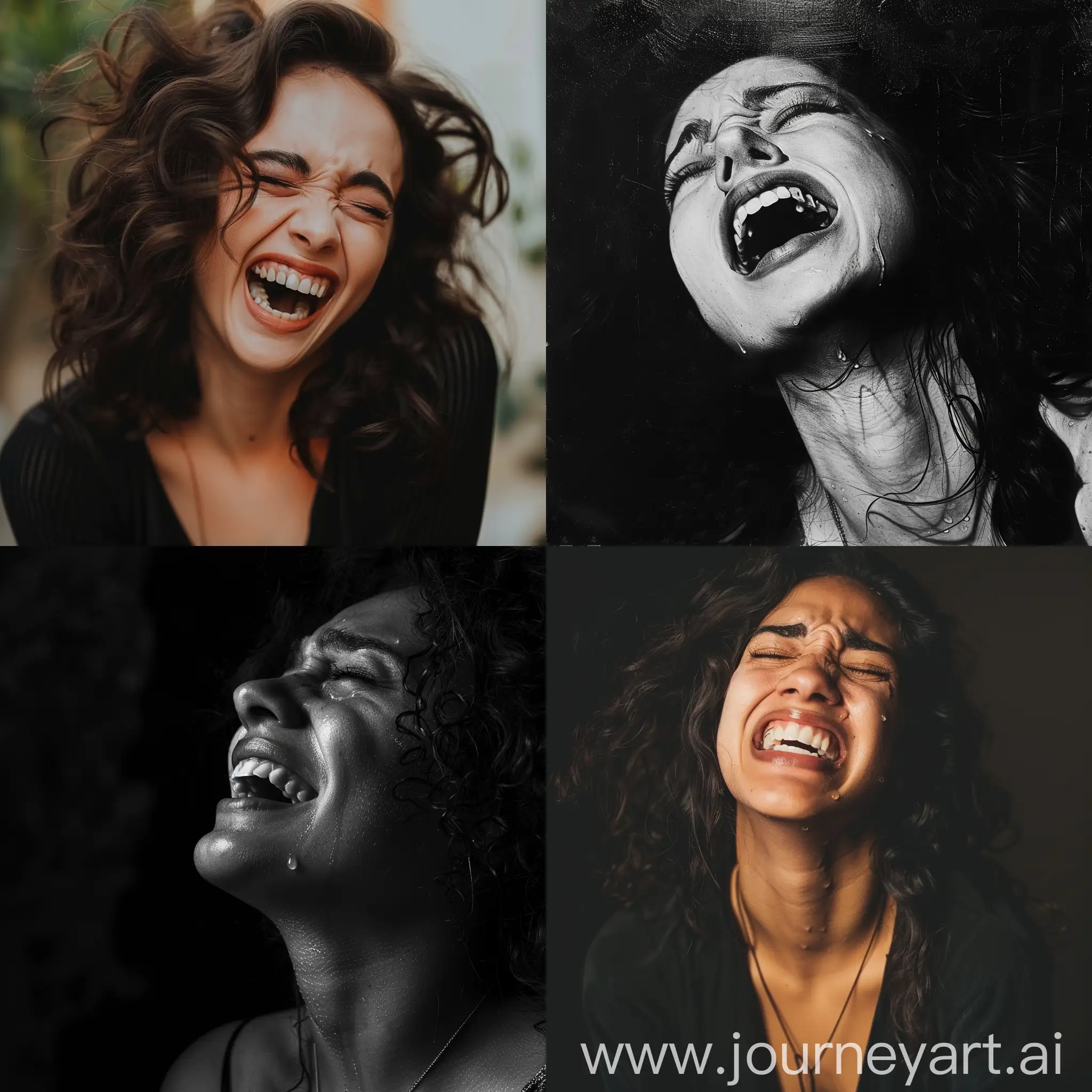Contrasting-Emotions-Crying-Woman-Laughing