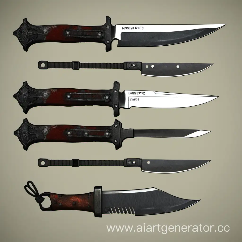 Sharp-Knife-Cold-Weapon-Detailed-Component-Description