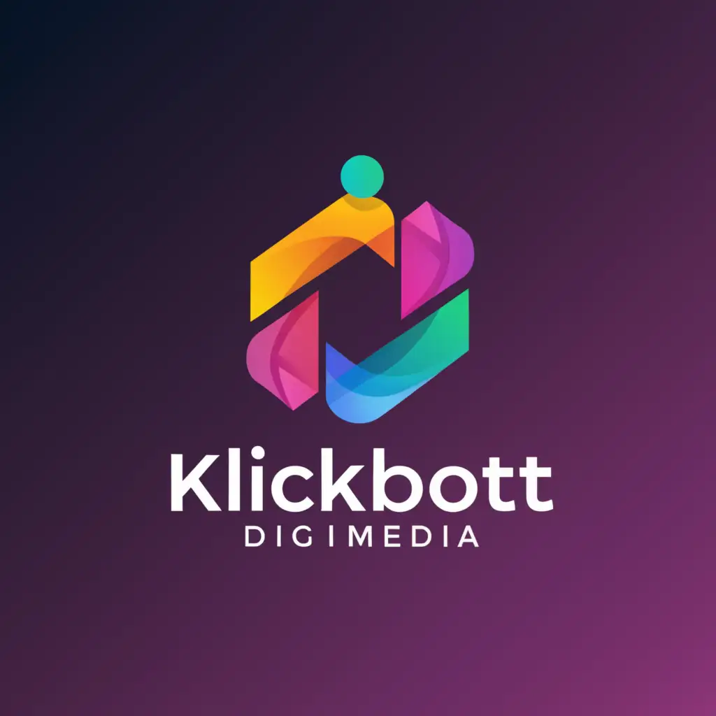 a logo design,with the text "KLICKBOTT DIGIMEDIA", main symbol:THEME,Moderate,be used in Internet industry,clear background