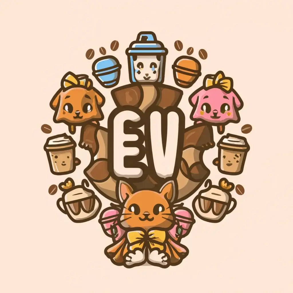 LOGO-Design-for-EV-Kawaii-Aesthetics-with-Japanese-Streetwear-and-Coffee-Elements
