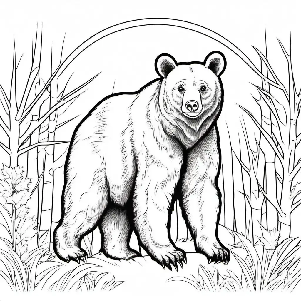 Simple-Black-Bear-Coloring-Page-for-Kids-EasytoColor-Line-Art-on-White-Background