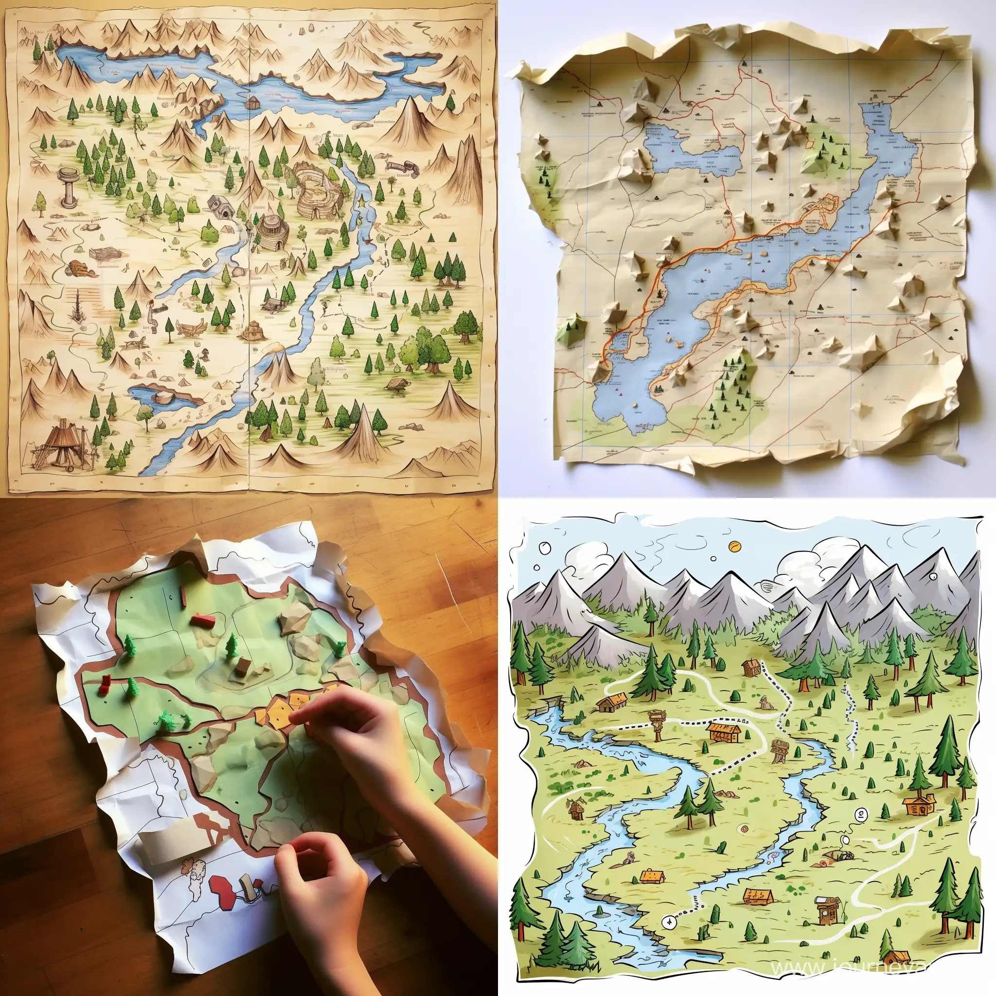 Cartoonstyle-Puppy-Treasure-Hunt-Map-with-Torn-Edges