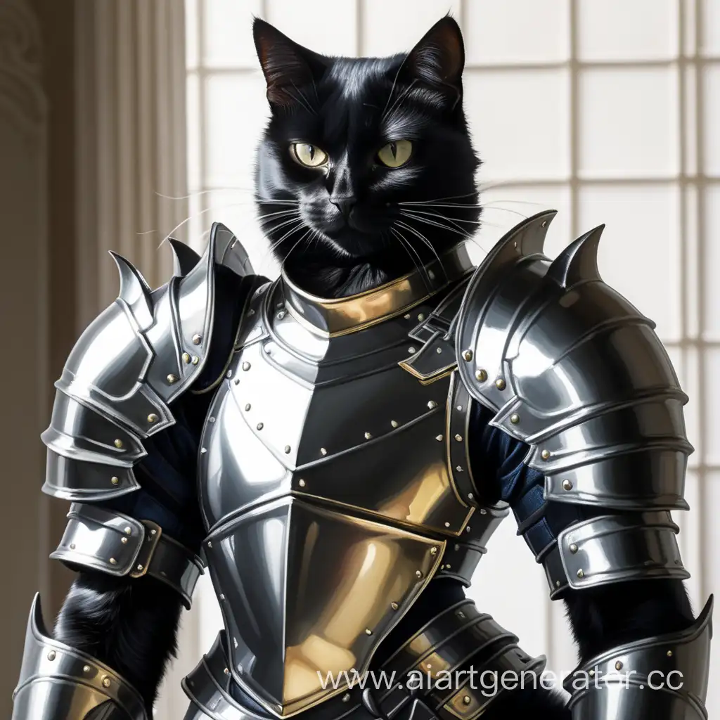 Majestic-Black-Cat-in-Plate-Armor-with-Sharp-Claws