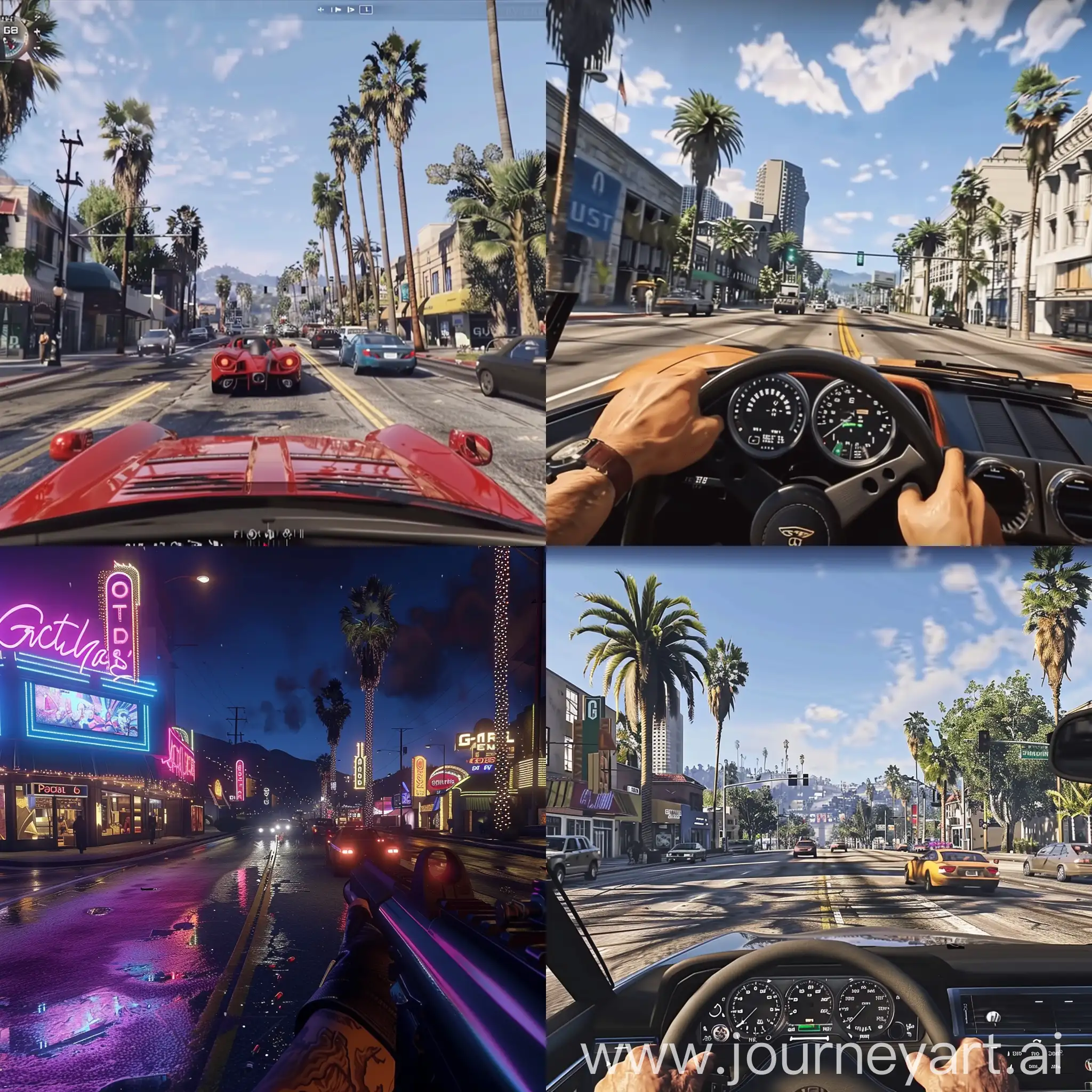 GTA 6 gameplay footage, player perspective, hud in the corner
