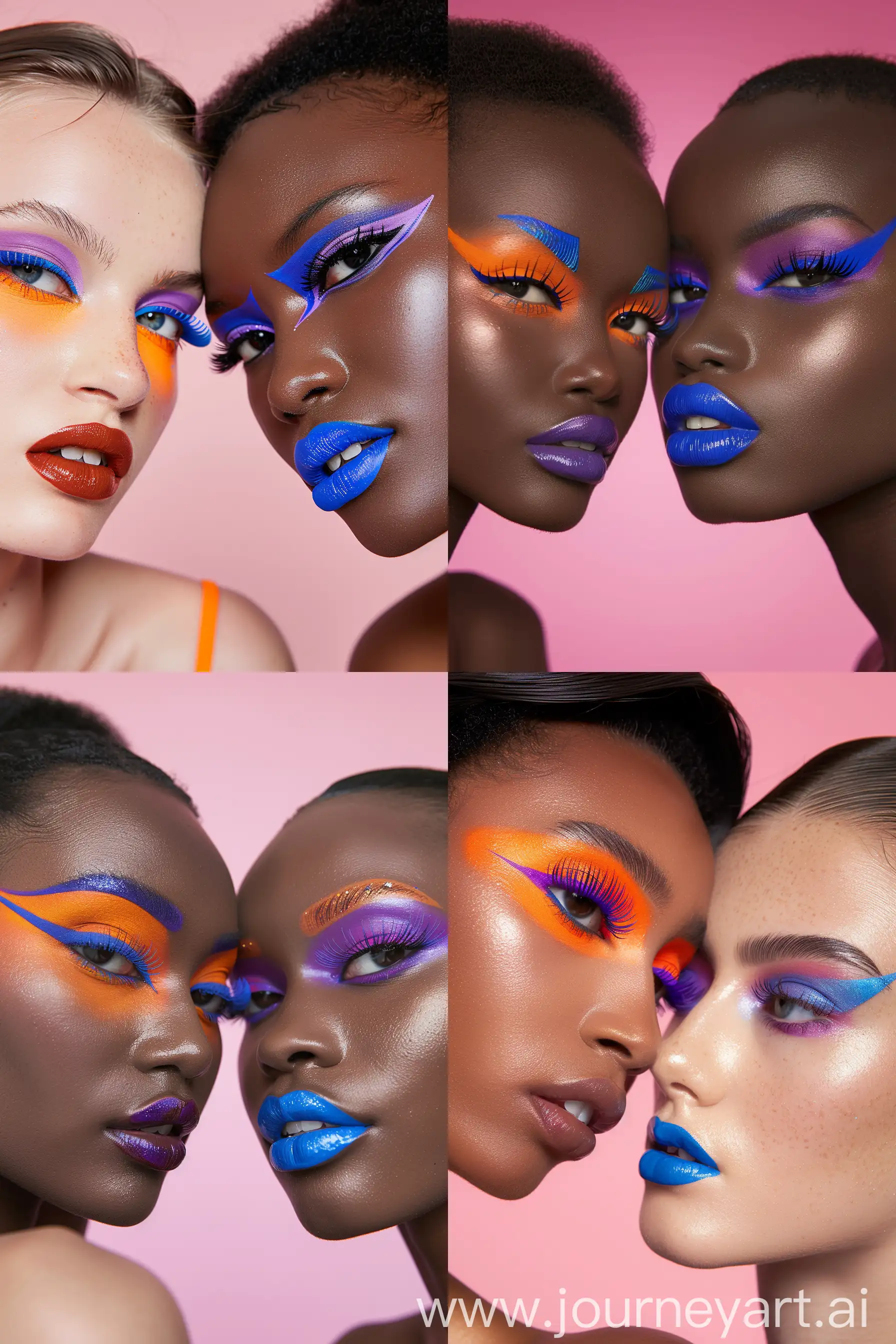 Glamorous-Neon-Duo-with-Bold-Eye-Makeup-and-Matte-Lipstick