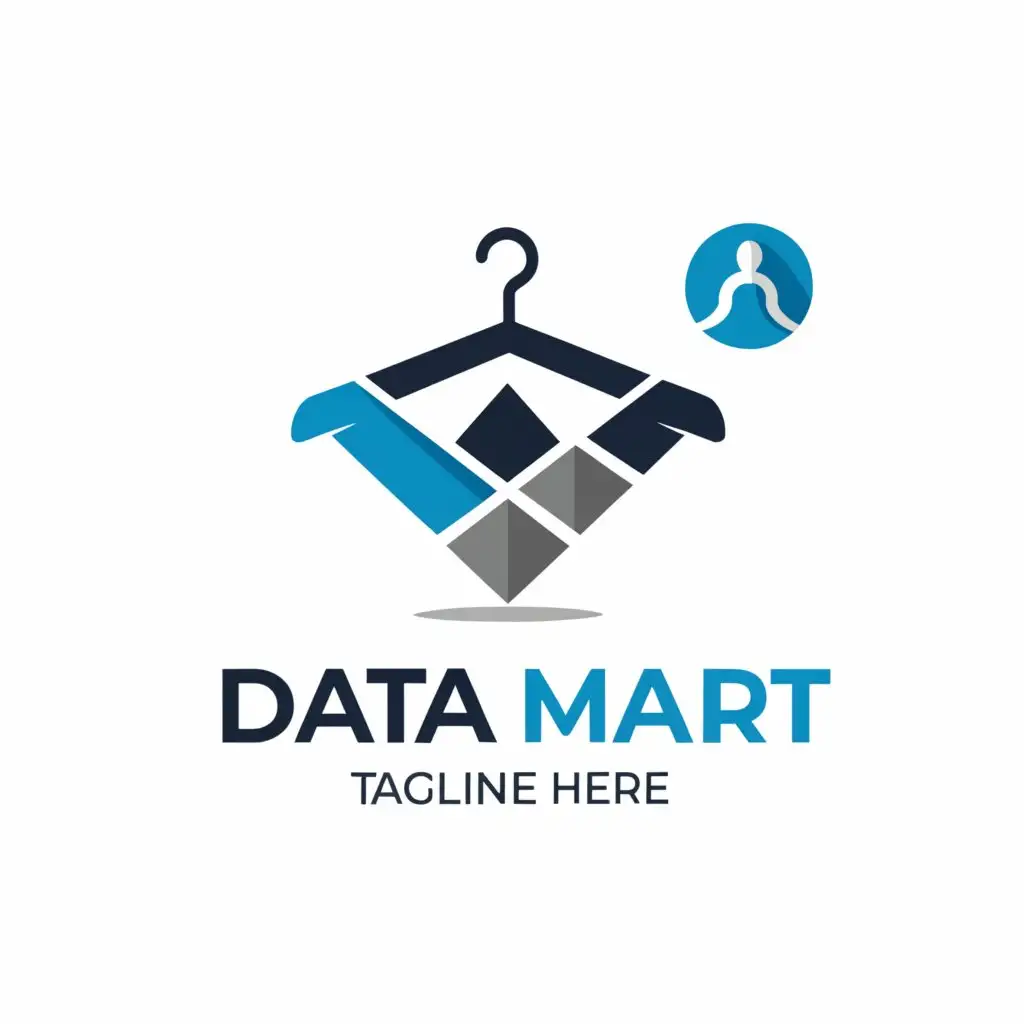 a logo design,with the text "Data Mart", main symbol:clothes and database,Moderate,clear background