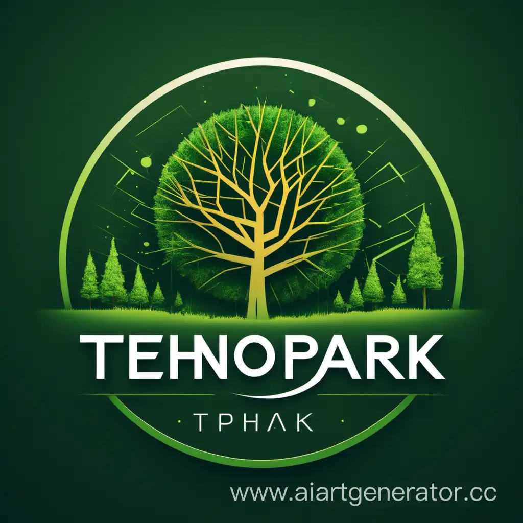 TehnoPark, logo, technique, trees