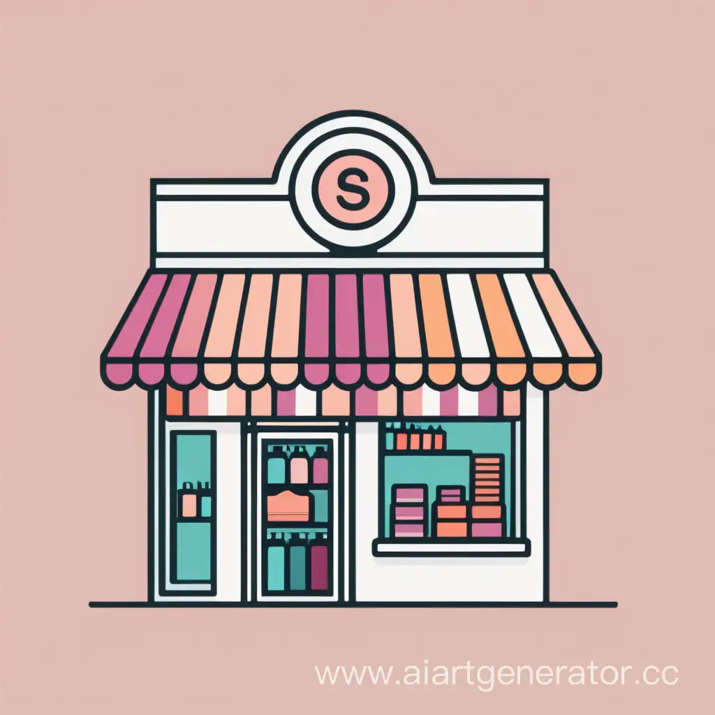 Shop icon minimalistic in color