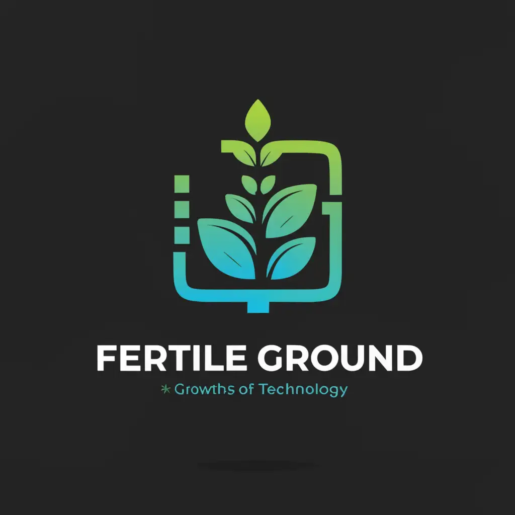 a logo design,with the text "Fertile Ground", main symbol:A plant blooming out of a motherboard,Minimalistic,be used in Technology industry,clear background