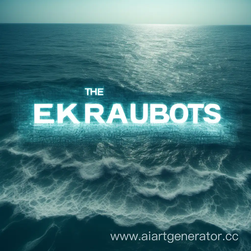  текст Ekrabusbots полупрозрачный на фоне моря