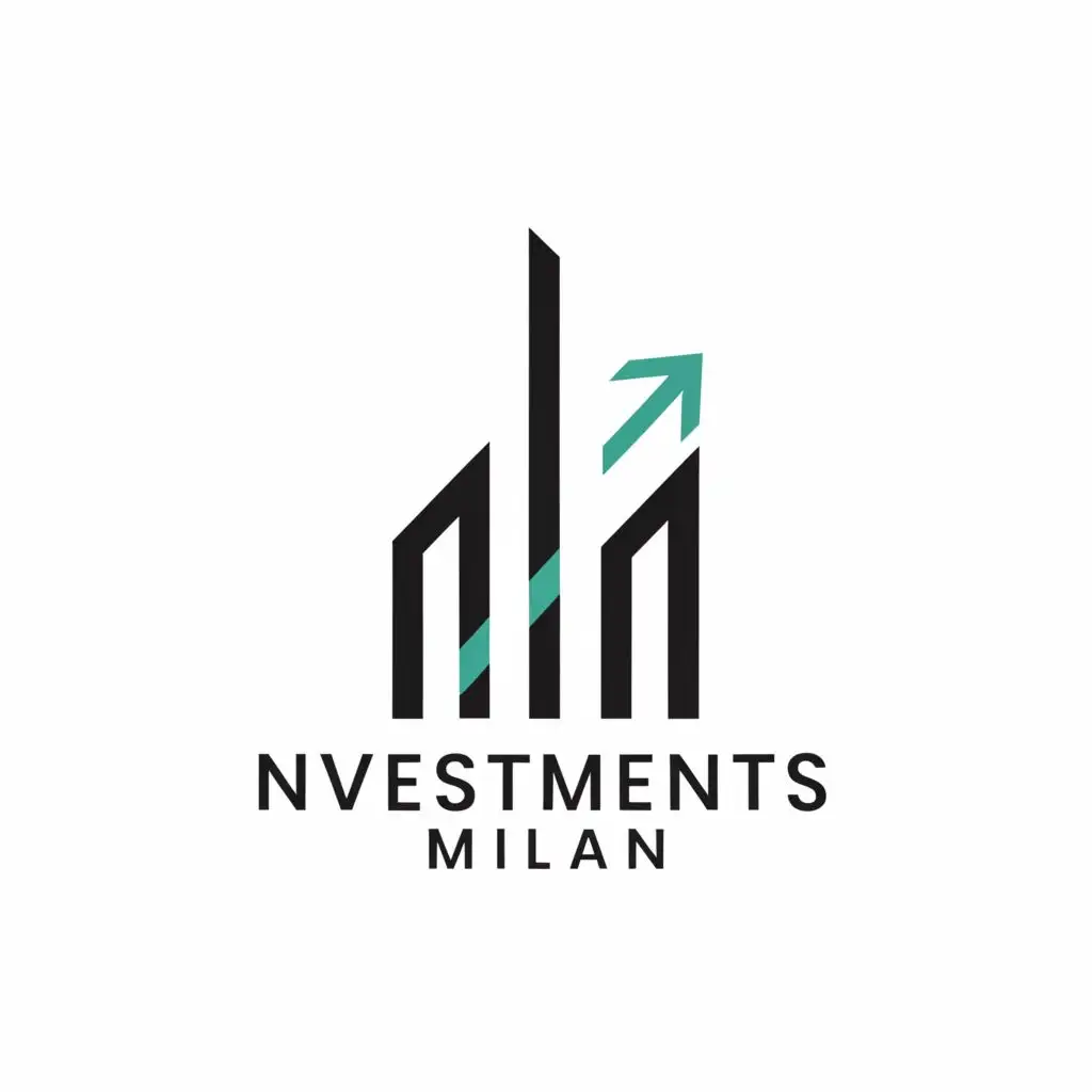 a logo design,with the text "Investments Milan", main symbol:arrow, skyscraper, be used in Finance industry