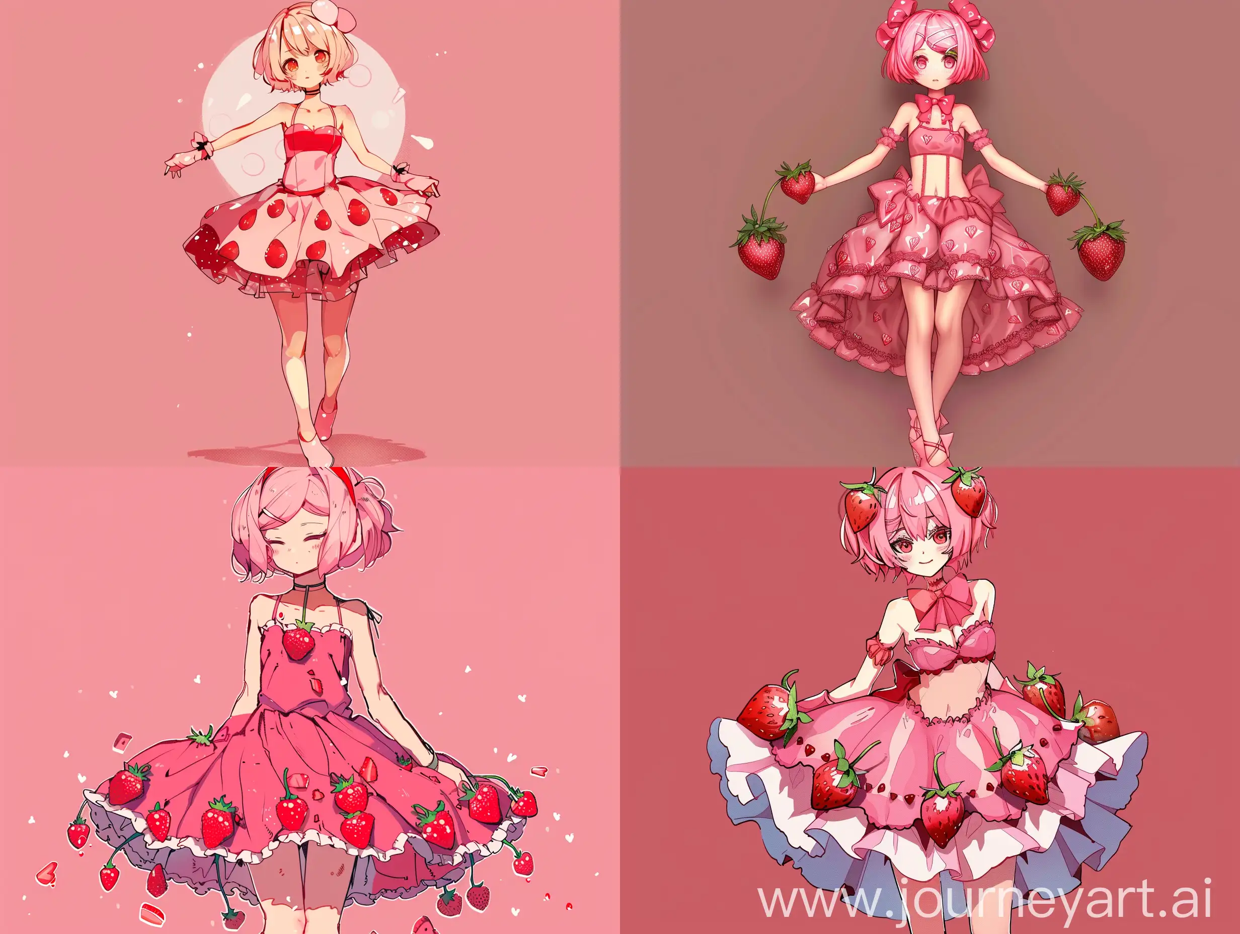 Pink aesthetic, rin kagamine, strawberry dress