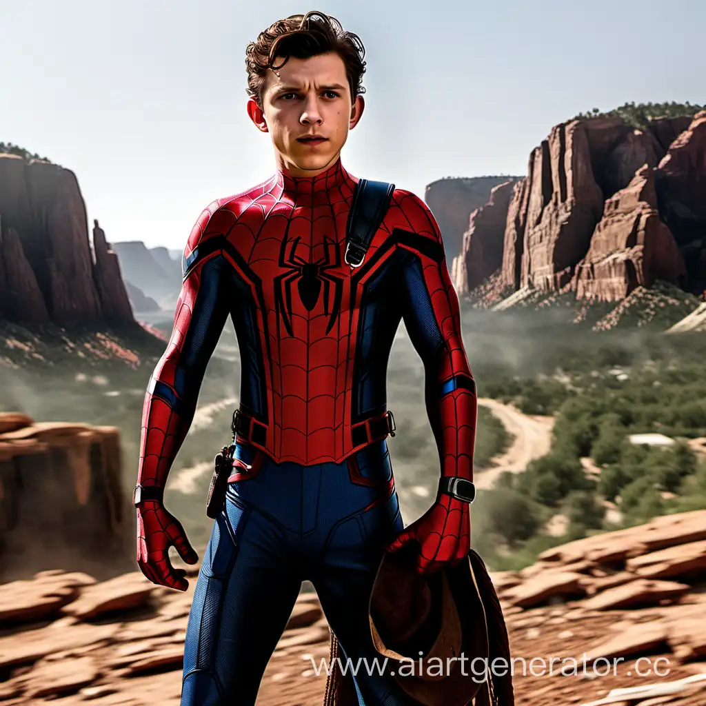 Tom-Holland-as-SpiderMan-Embracing-a-Wild-West-Cowboy-Persona