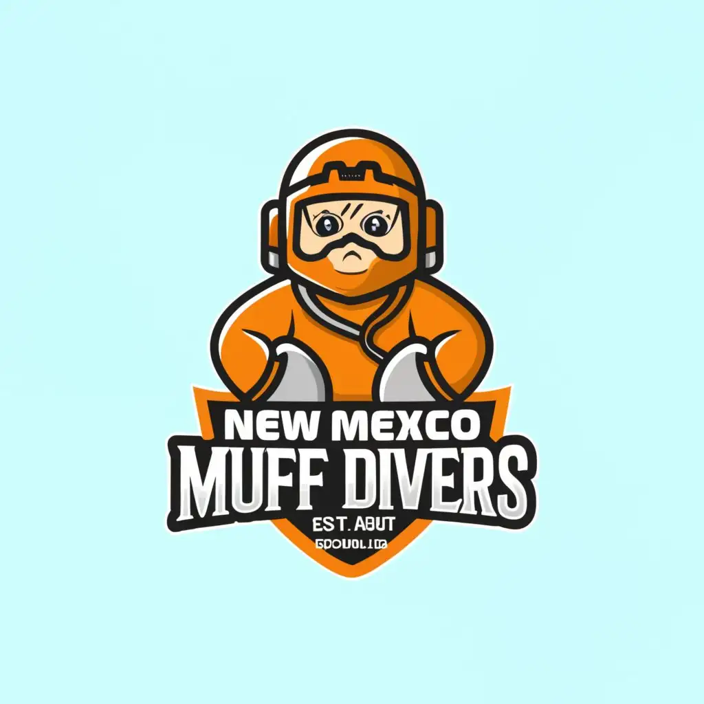 a logo design,with the text "new mexico muff divers", main symbol:diver,Moderate,be used in Sports Fitness industry,clear background