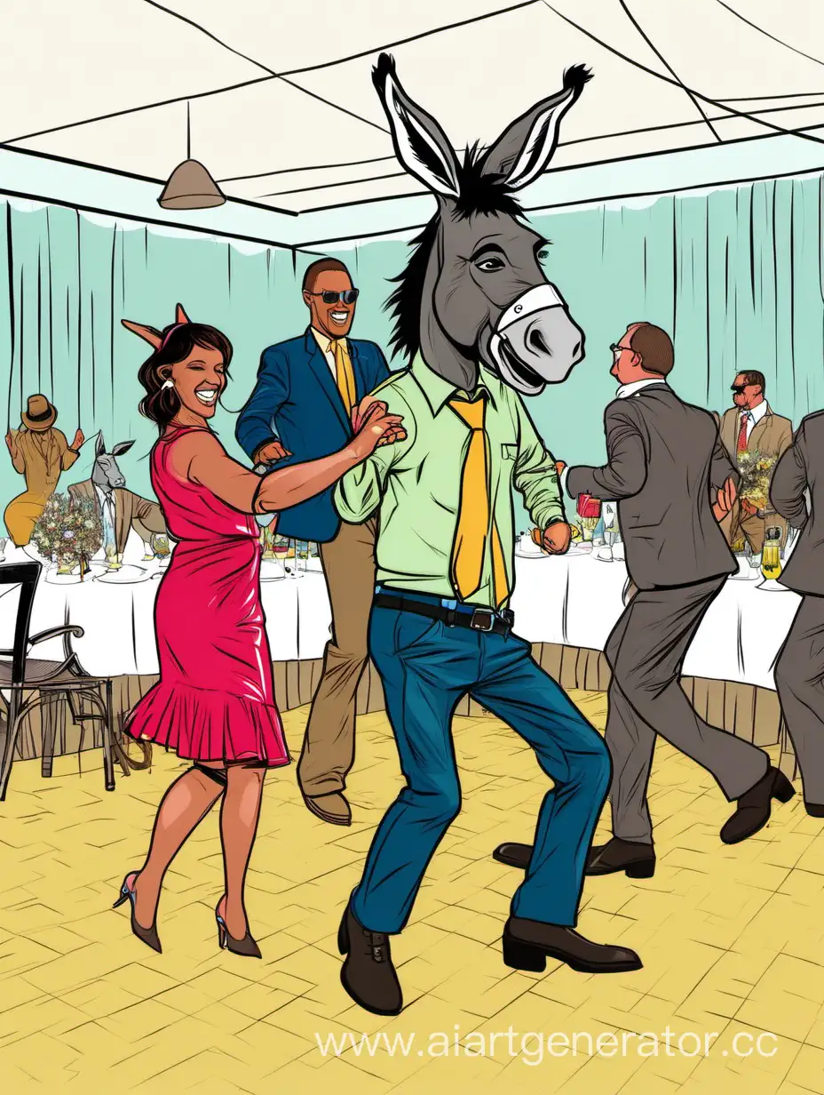 Deputy-Disco-Dance-with-Donkey-at-Reception