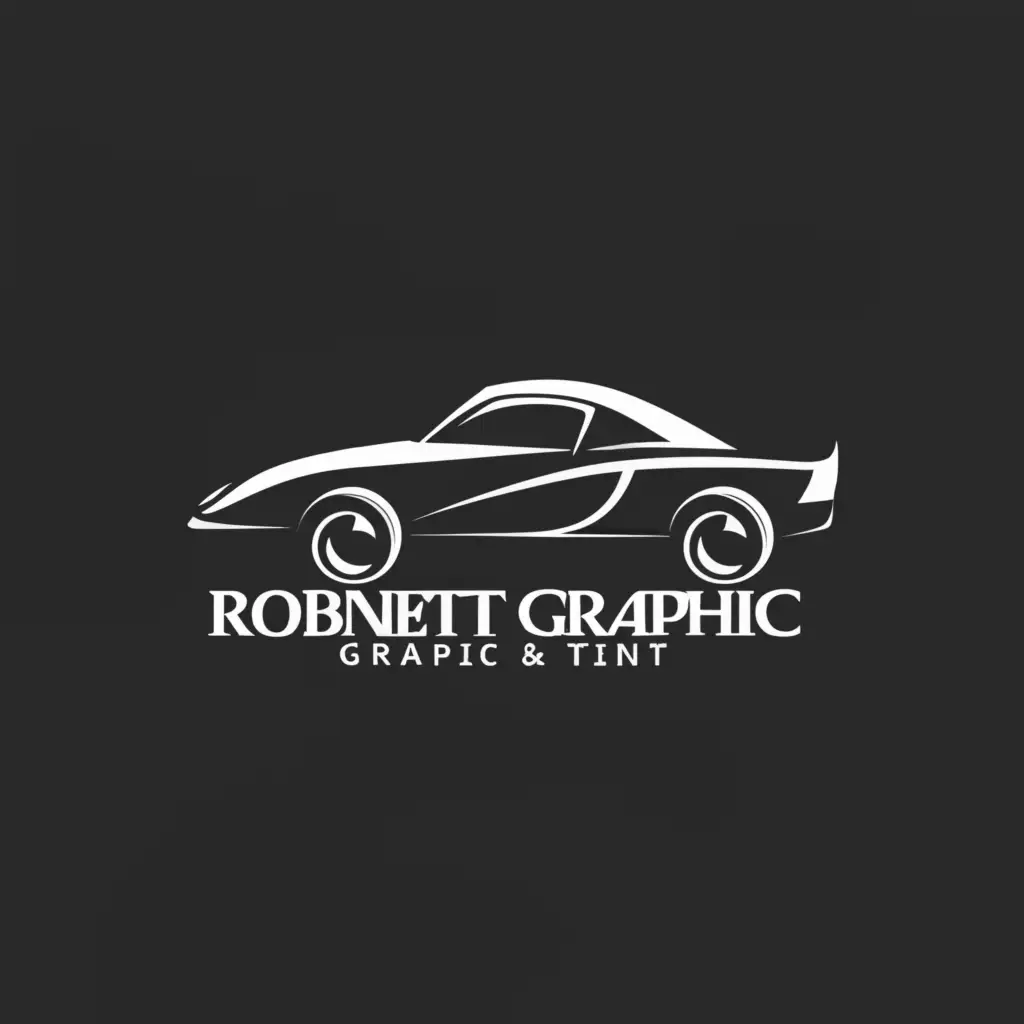 a logo design,with the text "Robnett Graphic and Tint", main symbol:car,Moderate,clear background
