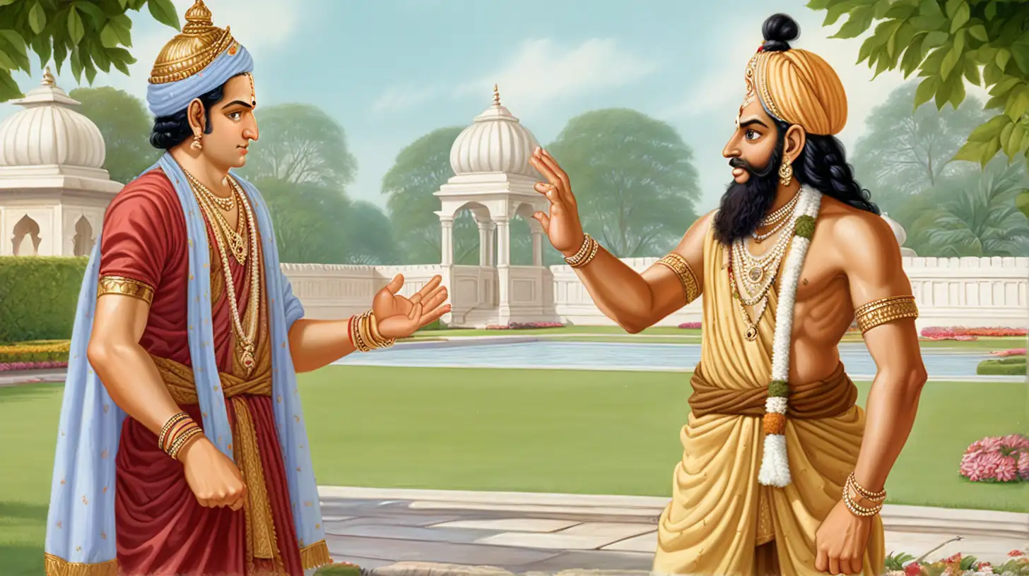 Upon his arrival, Maharshi Varun observed the prince's explosive temper firsthand. Instead of reprimanding him, the sage decided to approach Dutthakumara with compassion. One day, he invited the young prince to join him in the palace gardens for a lesson in self-improvement.