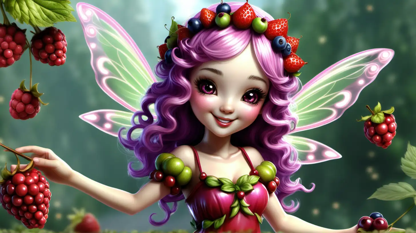 Cheerful Berry Fairy Spreading Joy with Sweetness