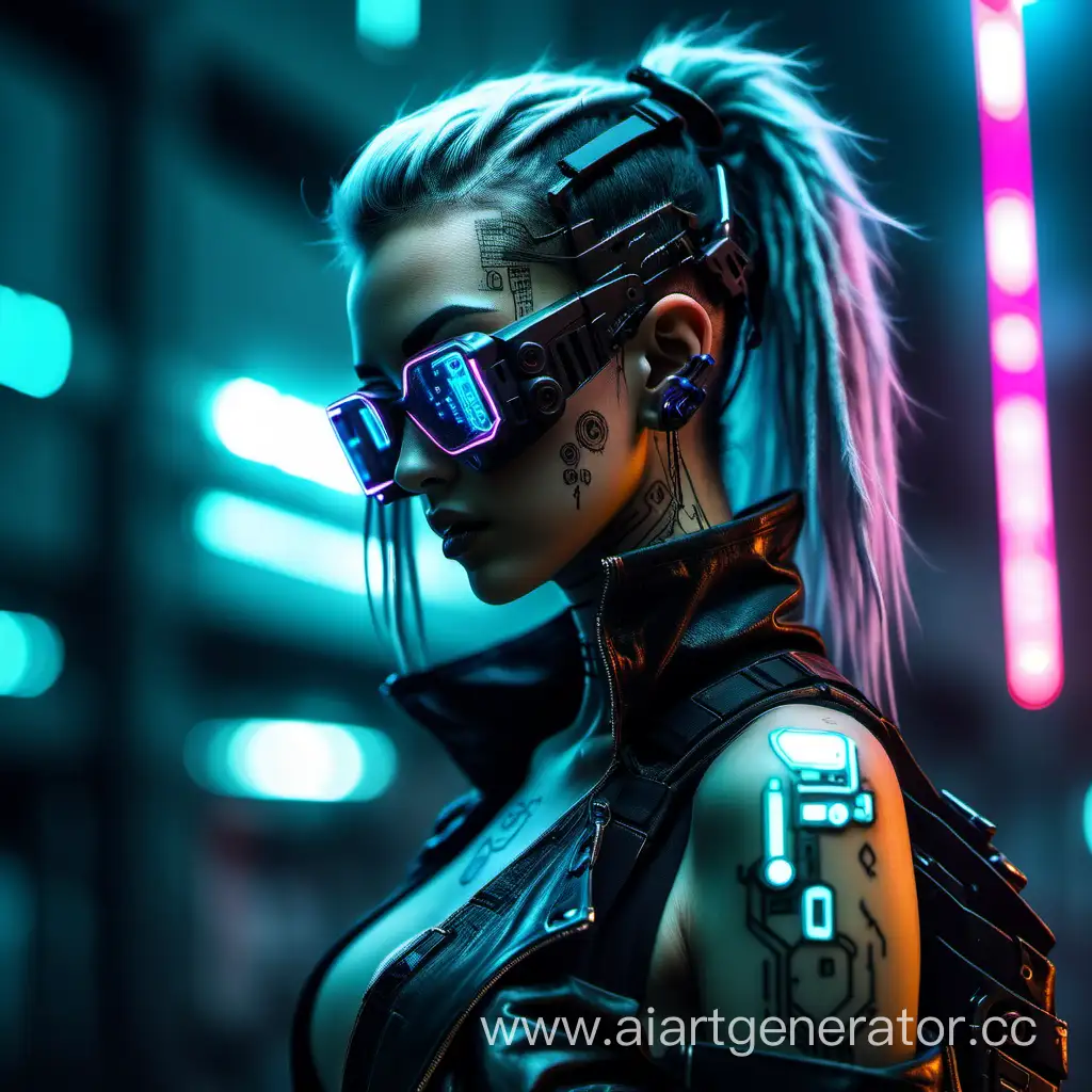 Cyberpunk-Girl-in-Futuristic-Cityscape