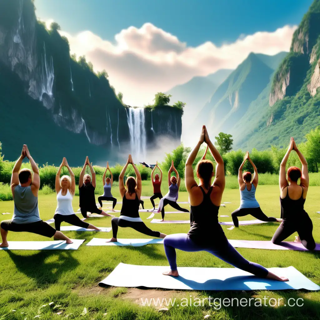 Meadow-Yoga-Session-with-Mountain-Vista-and-Soaring-Birds