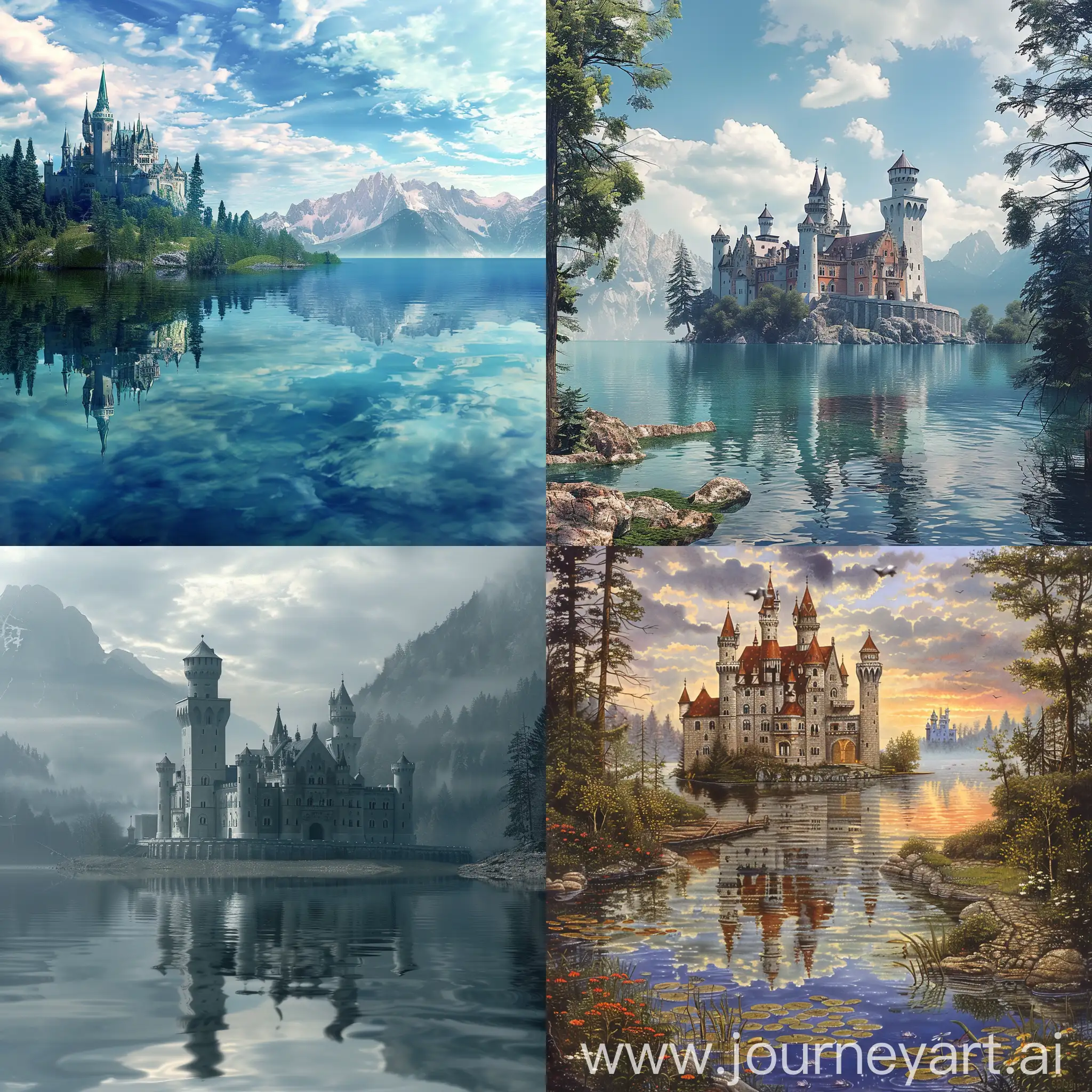 Enchanting-Fantasy-Lake-with-Majestic-Castle