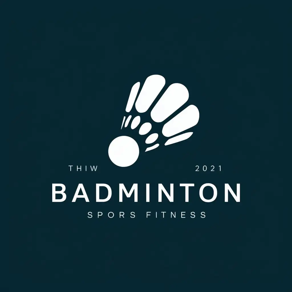 logo, shuttlecock logo, with the text "badminton", typography, be used in Sports Fitness industry