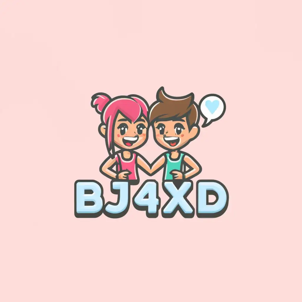 a logo design,with the text 'bj4xd', main symbol:Girls Chat with Boys,Moderate,clear background