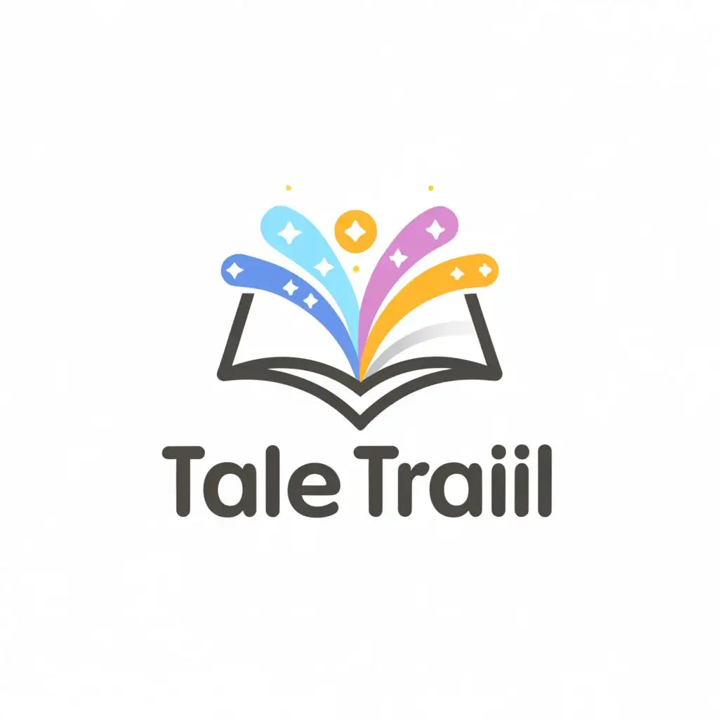 a logo design,with the text "taletrail", main symbol:magic book,Moderate,be used in Entertainment industry,clear background