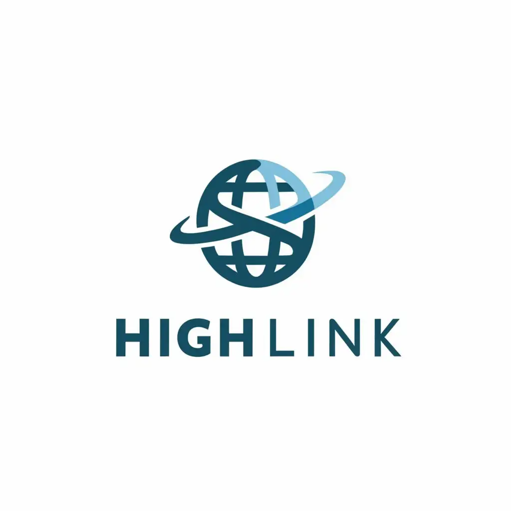 a logo design,with the text "High Link", main symbol:High Link,Moderate,be used in Internet industry,clear background