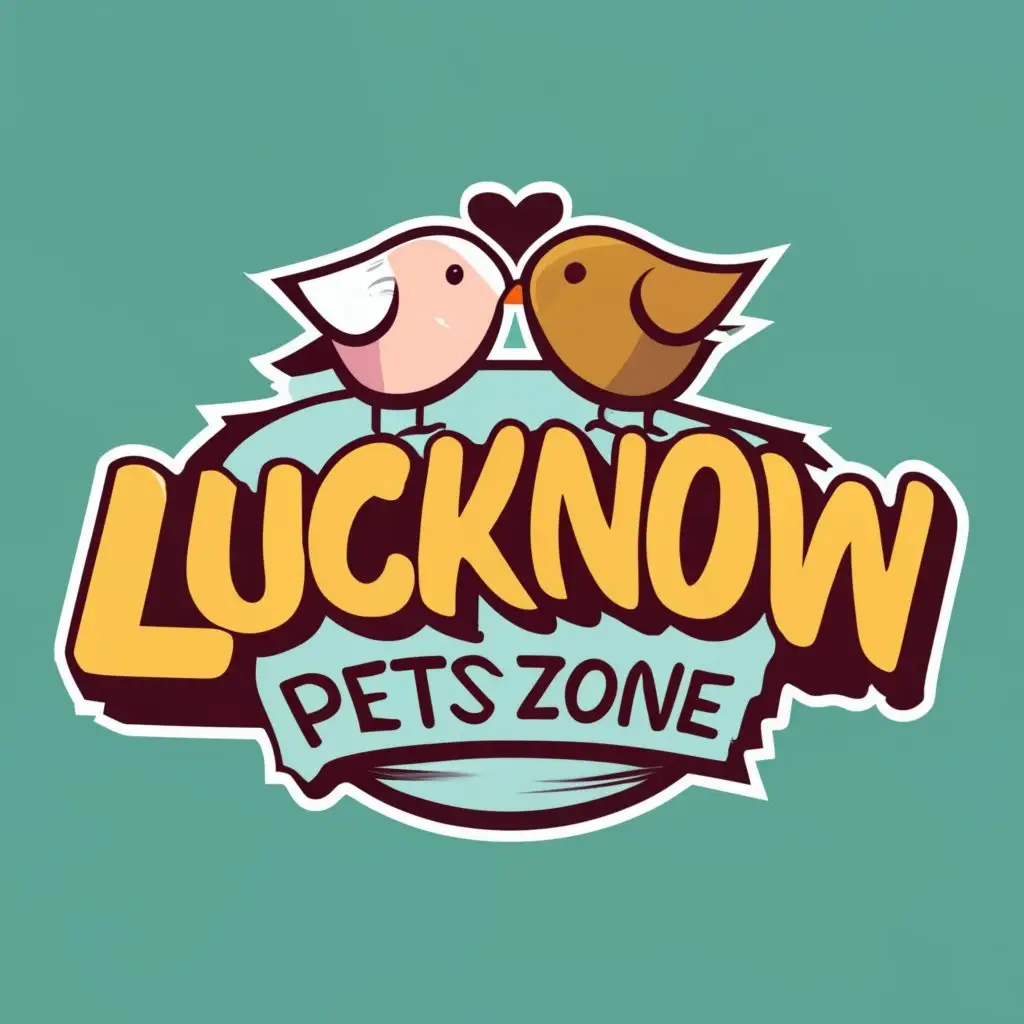 logo, Birds, with the text "Lucknow Pets Zone", typography, be used in Animals Pets industry
