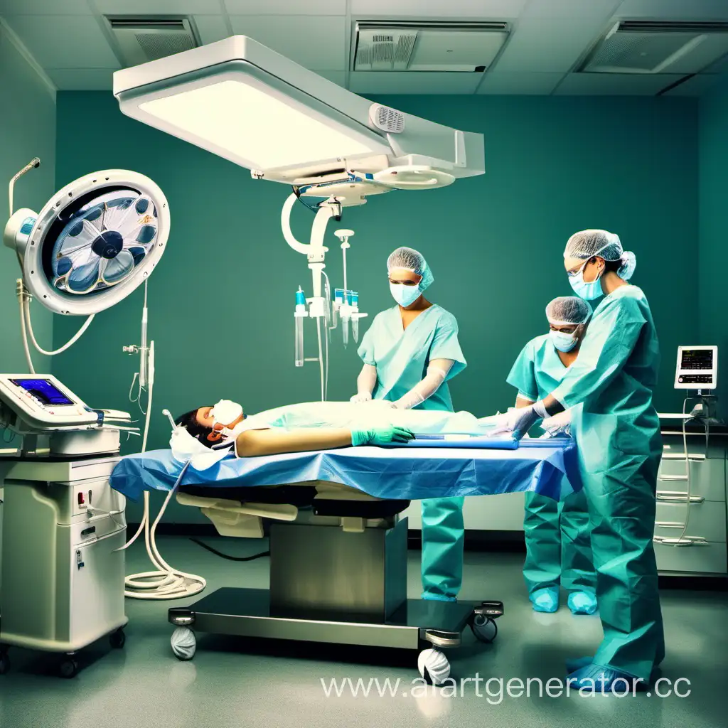 врач анестезиолог и пациент на операционном столе