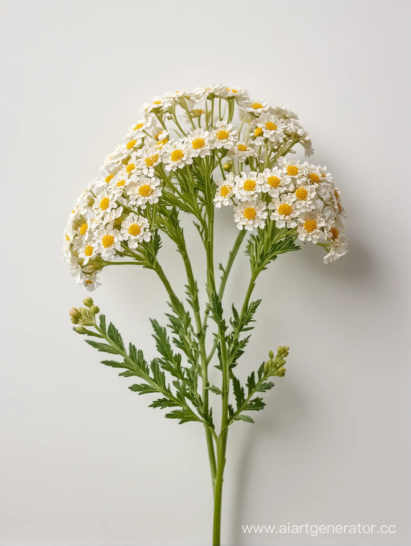 Beautiful-Achillea-Flowers-on-Clean-White-Background