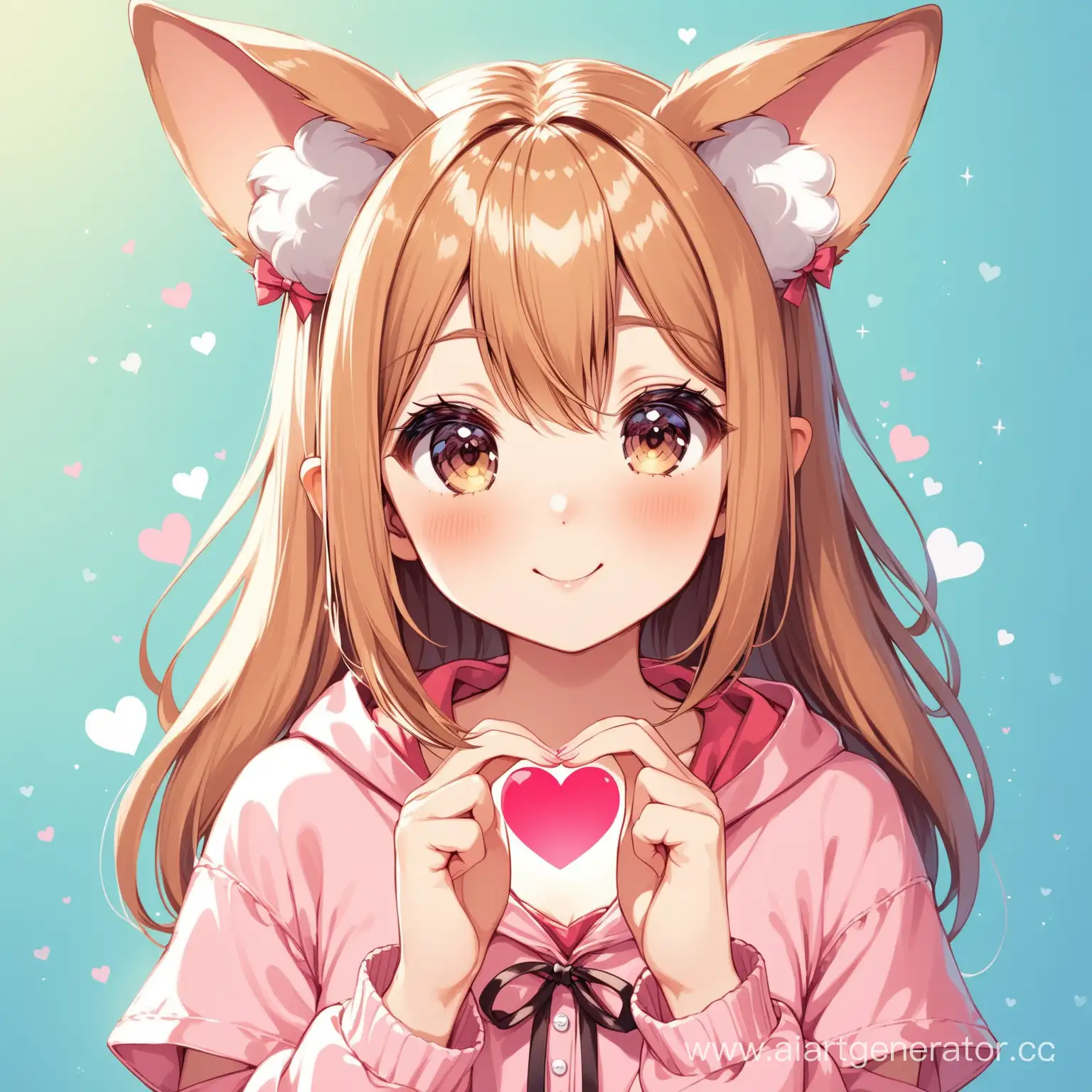 Adorable-Girl-with-Ears-Expresses-Love-with-Heart-Gesture