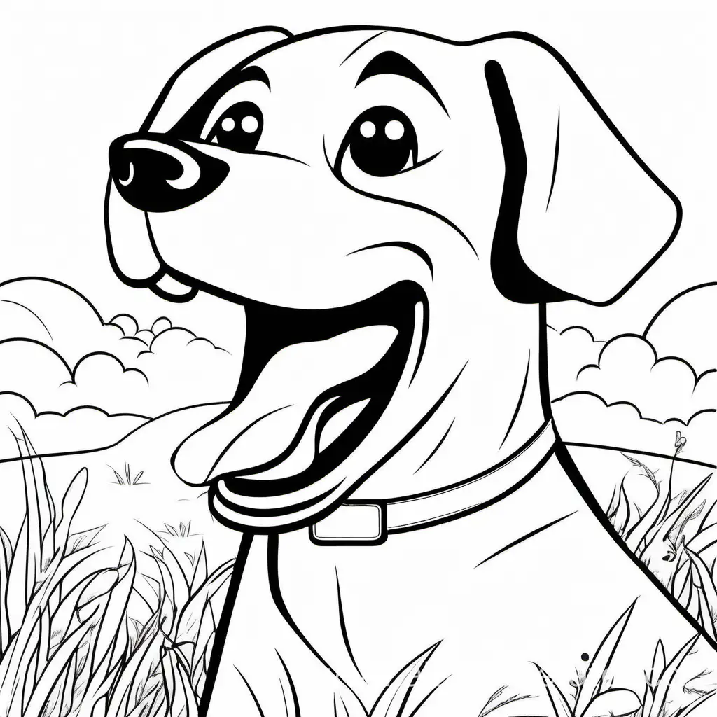 a happy dog,coloring pages for kids