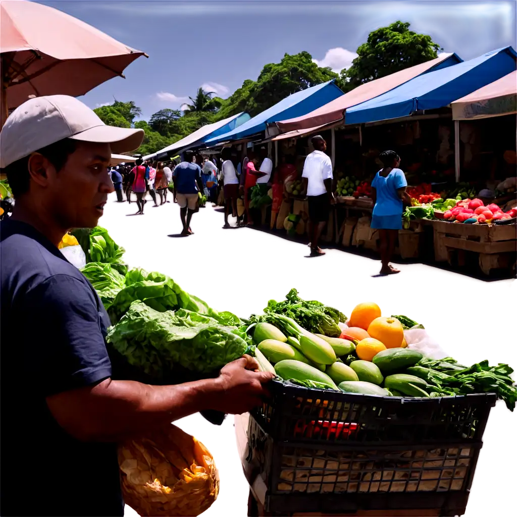 Vibrant-Bustling-Market-Vendor-Selling-Fresh-Produce-PNG-Image-Busy-Street-Scene-in-Vanuatu